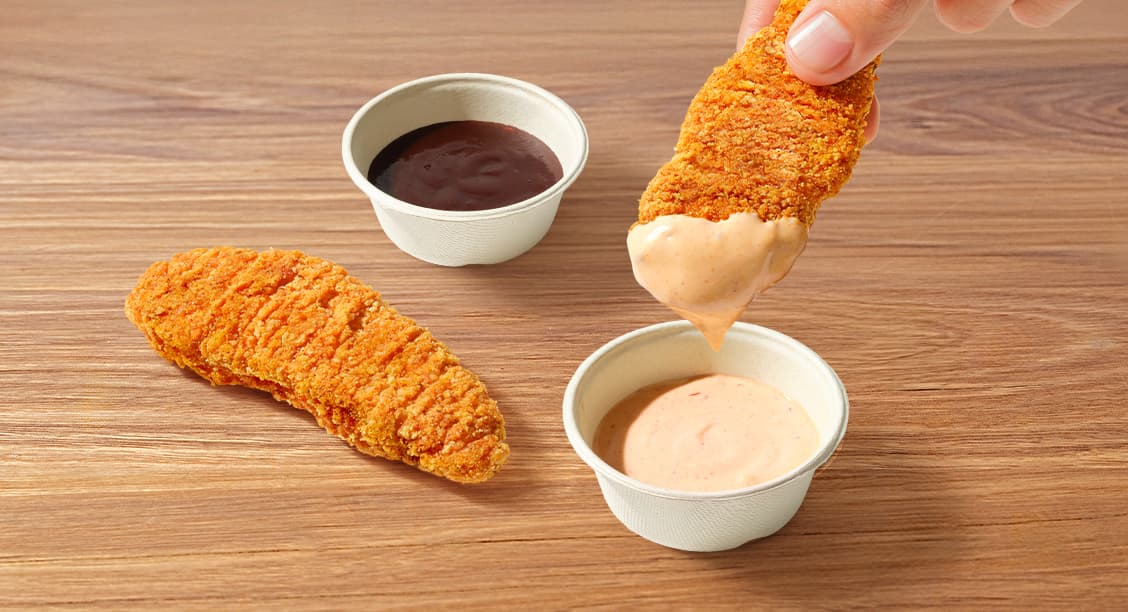 Two Crispy Chicken Tenders with Sweet Chipotle BBQ Sauce