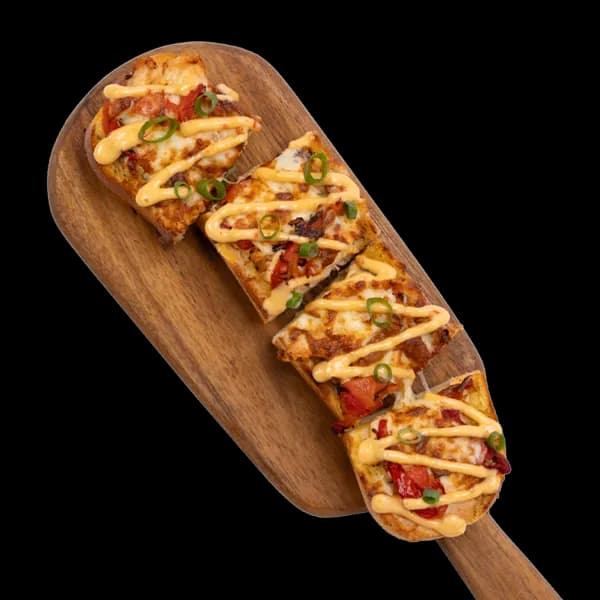 Peri Peri Chicken Loaded Garlic Bread