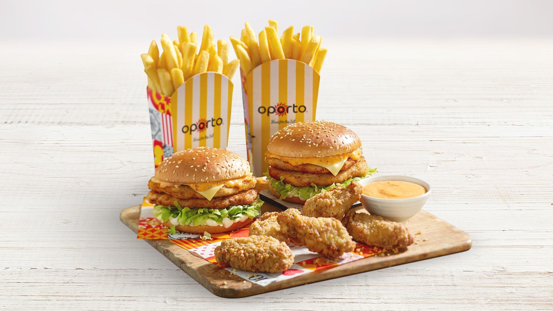 O Burger & Crispy Wings Meal for 2