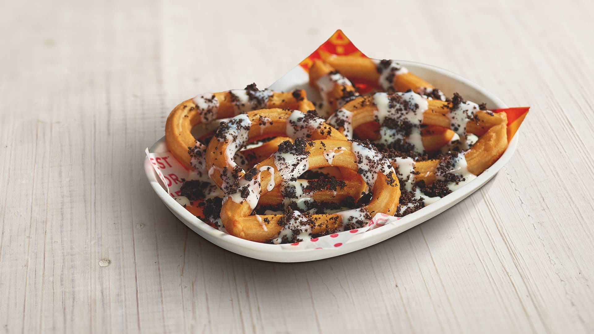 Cookies and White Chocolate Loaded Churros