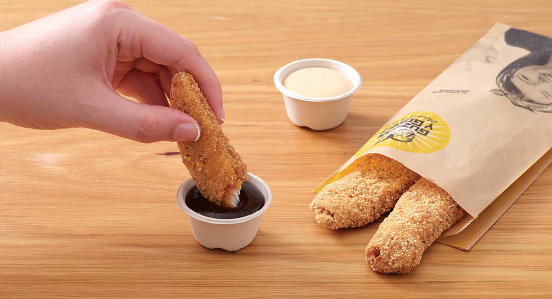 Two Crispy Chicken Tenders with Sweet Chipotle BBQ Sauce